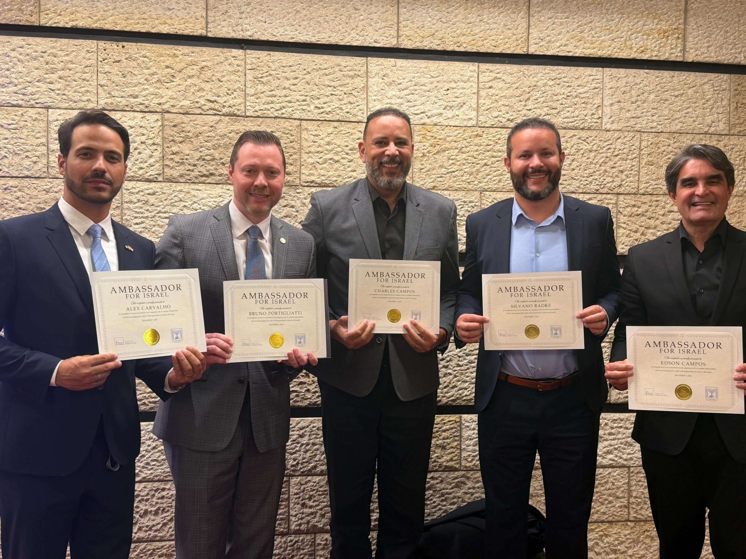 Bruno Portigliatti and fellow Ambassadors for Israel in Jerusalem